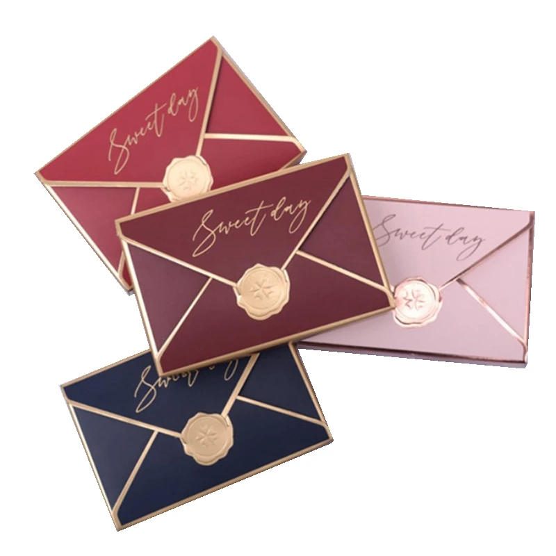 5 шт., Бронзированная коробка для конфет с надписью «сладкий день», розовый, винный, красный, синий цвет, Подарочная коробка для свадебных
