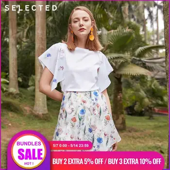

SELECTED Women's Stretch Cotton Printed Short-sleeved T-shirt S|419201523