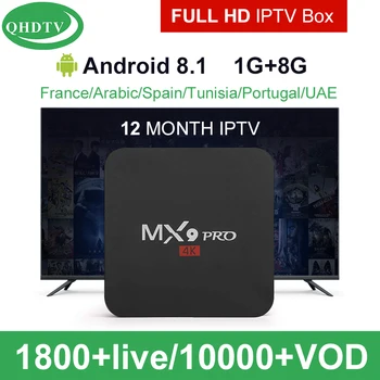 

MAX9 PRO France QHDTV TV Box With Activation Code 1 Year Subscription Europe French Italian Channels Android Arabic TV Boxes