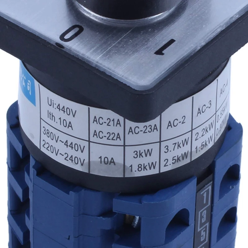 660V 10A 3 Position Three Pole Rotary Cam Universal Changeover Switch
