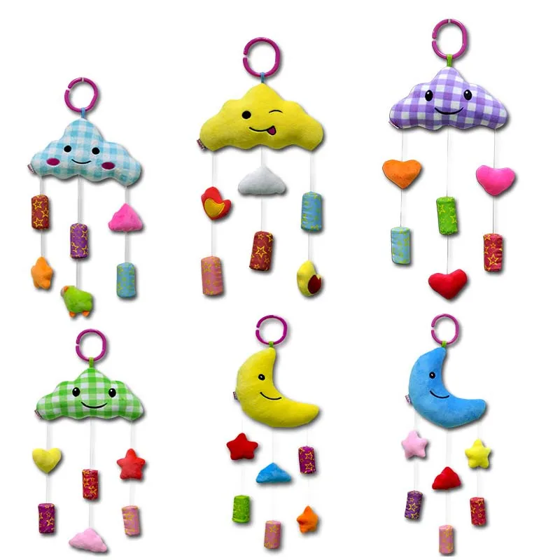 

Baby Bed Bell Plush Toy 0-3 Years Old Newborn Bed Bell Bed Trailer Hanging Cloud Wind Chime Baby Stroller Hanging Moon Type Toy