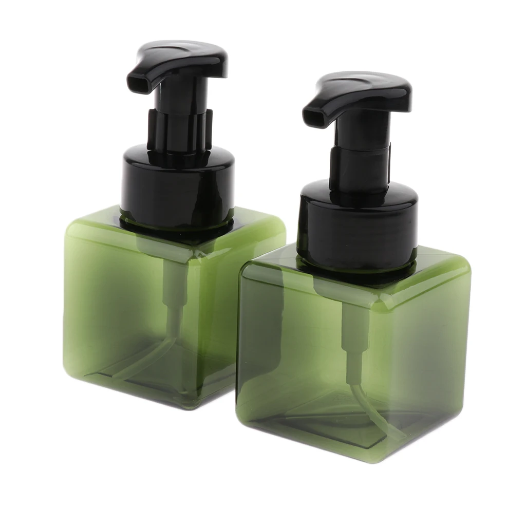 2Pcs 250ML Plastic Empty Shampoo Cosmetic Foaming Soap Containers Vials