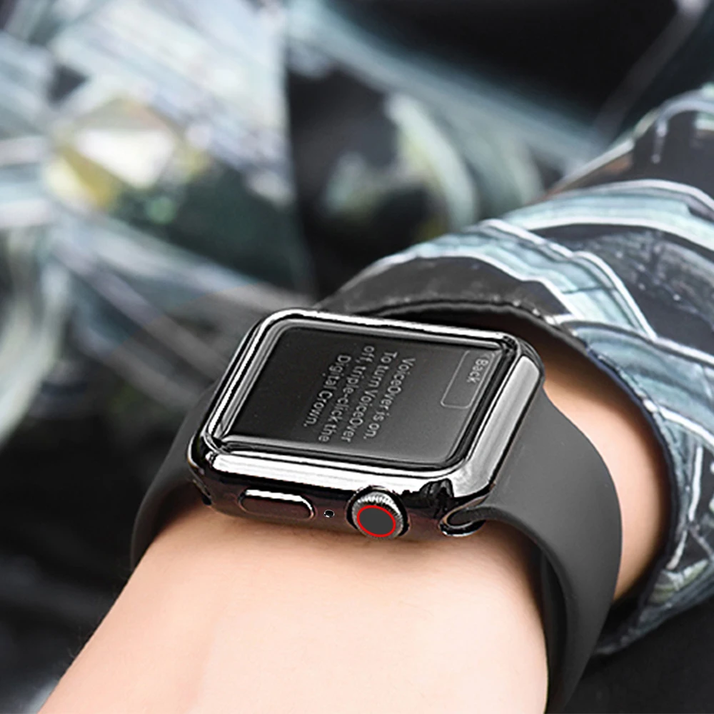 Чехол для Apple Watch 5 4 1/2/3 38 мм 42 защитное покрытие тонкий мягкий чехол из ТПУ iwatch Series 3