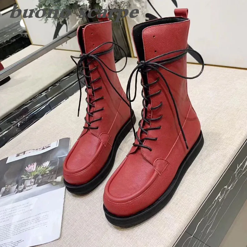 

2019 new wild British style leather handsome fashion female Martin boots