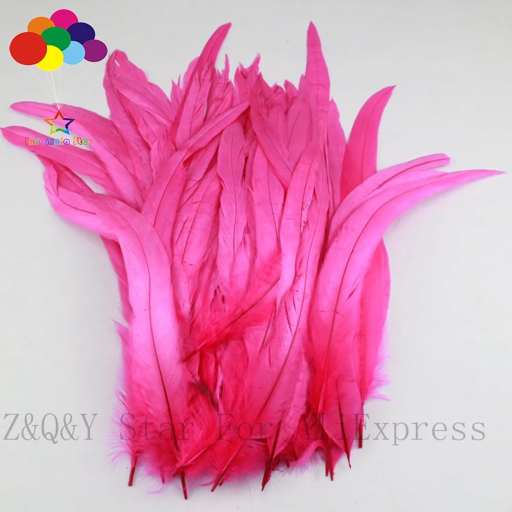 

Natural 25-30CM (10-12 inches) rooster tail de-dyeing rose red 20-200PCSDIY craft jewelry show costume decoration feather