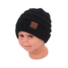 Зимние шапки для детей, одноцветные теплые детские шапочки, вязаные крючком для мальчиков и девочек, милые вязаные шапочки ручной работы для детей