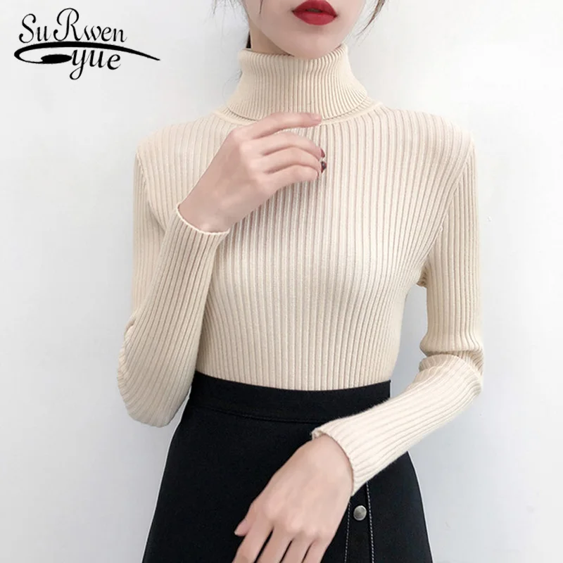 Осенне-зимний Корейский тонкий свитер женские рубашки с длинным рукавом тонкий вязаный свитер пуловер 7168 50