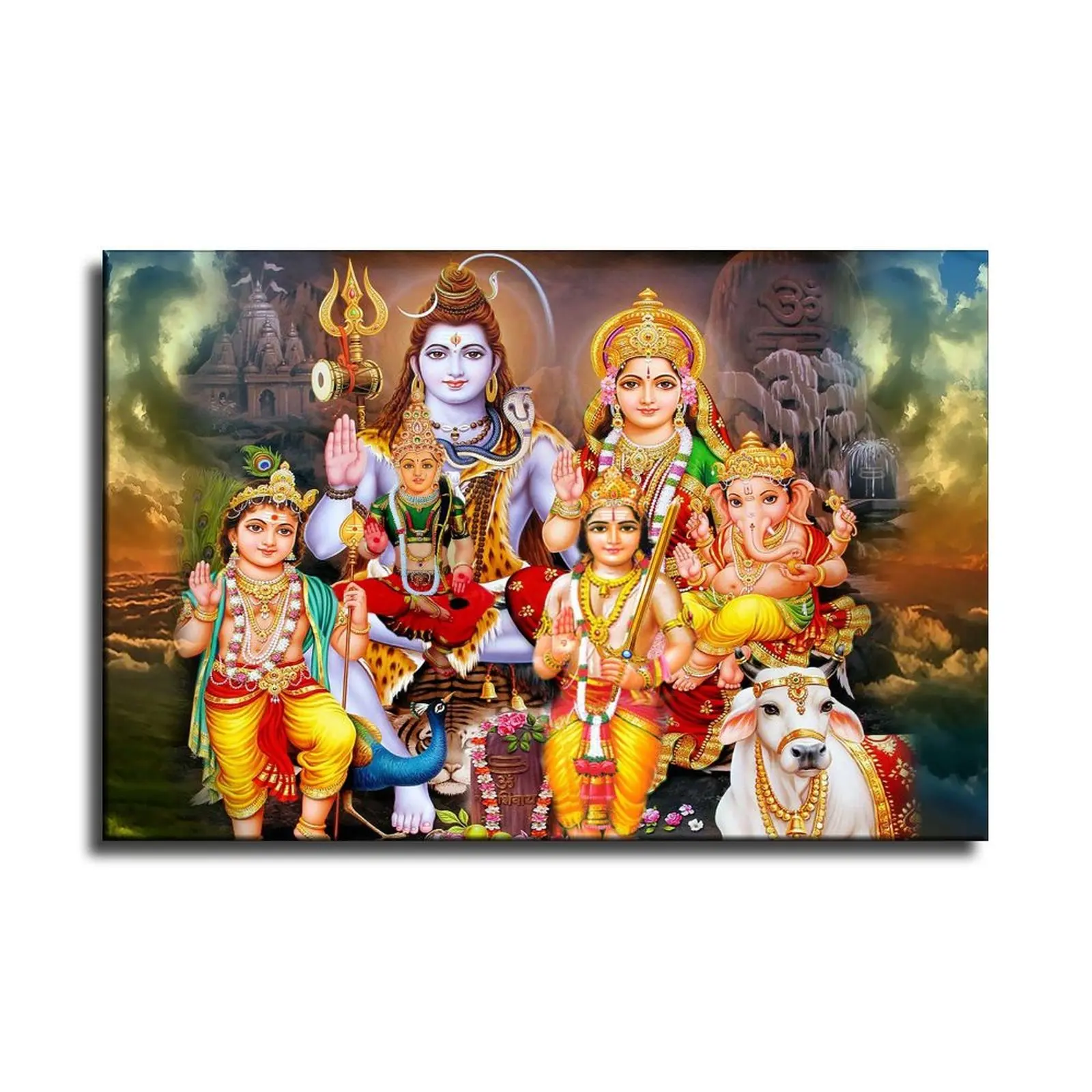 Shiva Parvati Ganesha индийский холст художественный плакат и Настенная картина