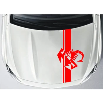 

car Hood sticker,for Fiat bonnet racing stripes Punto 500 abarth scorpion graphic decals