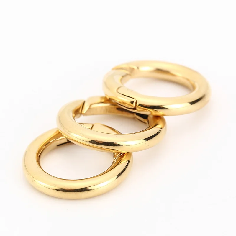 3pcs Stainless Steel Gold Tone 20mm Spring Loaded Gate Locking Hook Chain Carabiner Snap Clasp Connectors For DIY Jewelry Making | Украшения