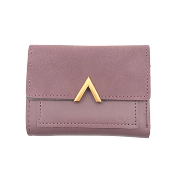 

Matte Leather Small Women Wallet Mini Womens Wallets And Purses Short Female Coin Purse Credit Card Holder Pink Purple