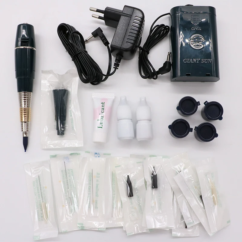 

1set Original Taiwan Permanent Makeup Kit Giant sun tattoo Machine G-8650 With Battery Tattoo Machine Complete Tattoo Kit