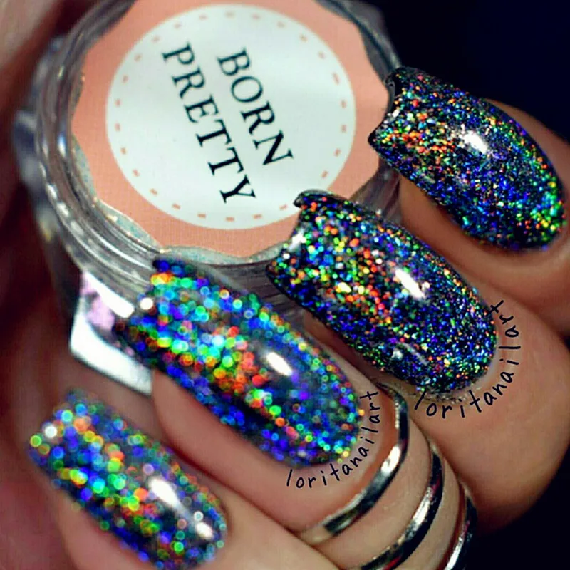 BORN PRETTY блеск для ногтей Holo блестки лазерного маникюра пигментная пудра дизайна 0