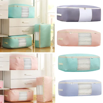 

Big Laundry Basket Clothes Anti-dust Storage Bag Foldable With Window