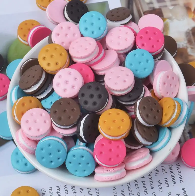5PCS Mixed No Hook Печенье-сэндвич с крючками шармы для слизи DIY полимерный наполнитель клейкие аксессуары игрушки Lizun моделирование комплект глины для детей - Цвет: 5PCS Mixed No Hook
