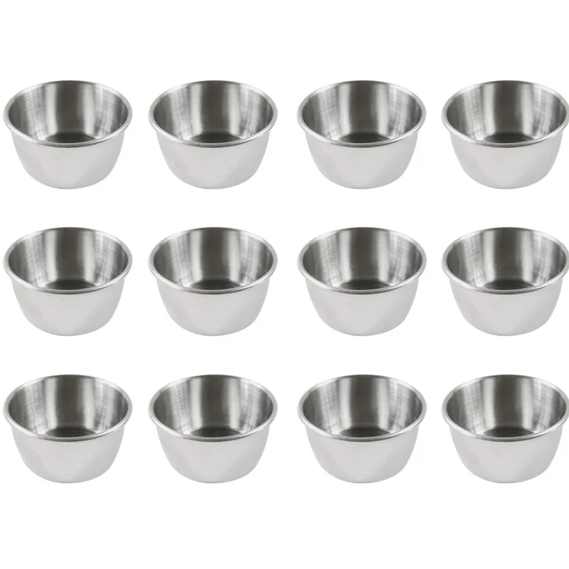 

12Pcs Stainless Steel Container Food Storage Containers for Portion Control Sauces Spices Liquid Dips