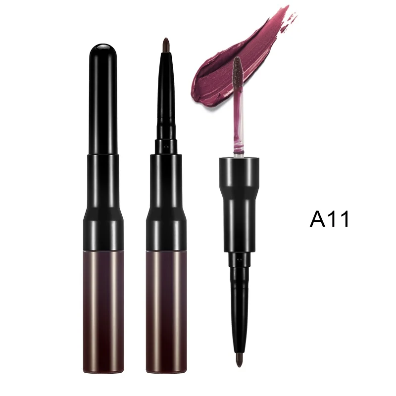 Maquillaje двухглавый матовый карандаш для губ помада-карандаш долговечные пигменты Водонепроницаемый Макияж инструмент для губ макияж Maquiagem