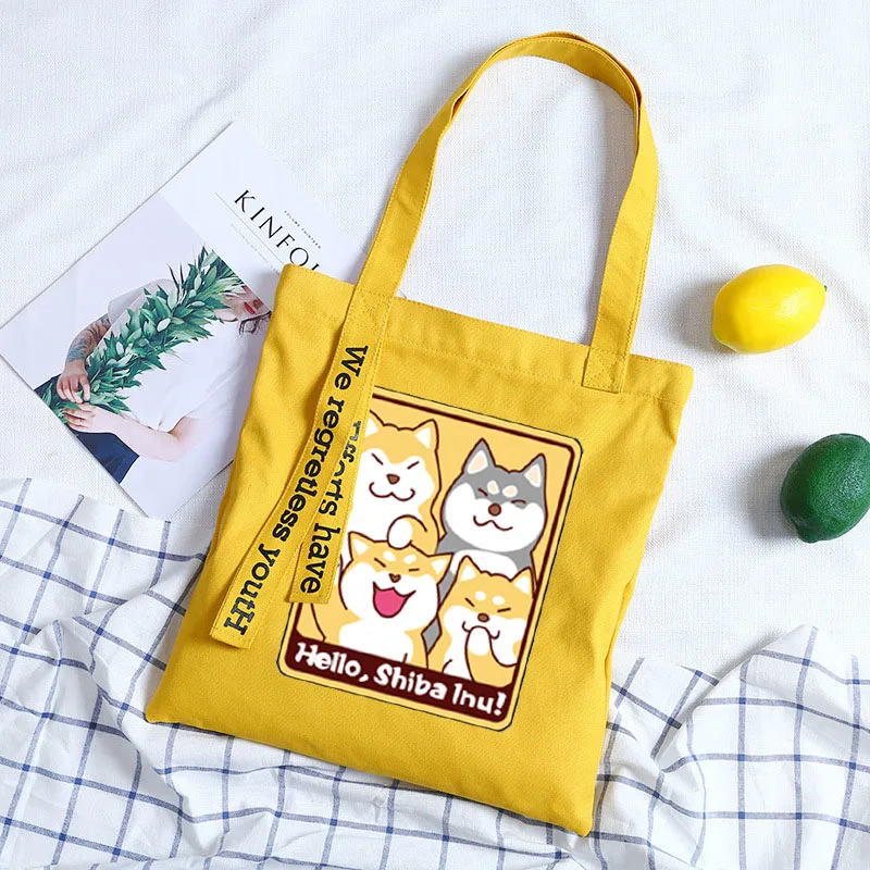Женская сумка из холста с принтом собаки из аниме shiba Inu Doge, сумки-мессенджеры для дам, сумки через плечо, женские сумки