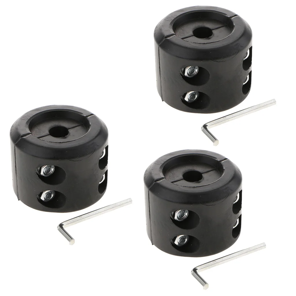3X Black Winch Cable Hook Stopper Rubber Rope Line Saver for ATV UTV Vehicle 1/2 inches Cable Opening Diameter, Perfect Fit