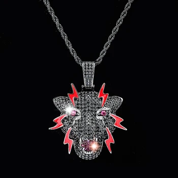 

TOPGRILLZ Leopard Pendant With 4 MM Tennis Chain CZ Stone Panther Necklace Iced out Chain Hip Hop Jewelry Men Party Gifts