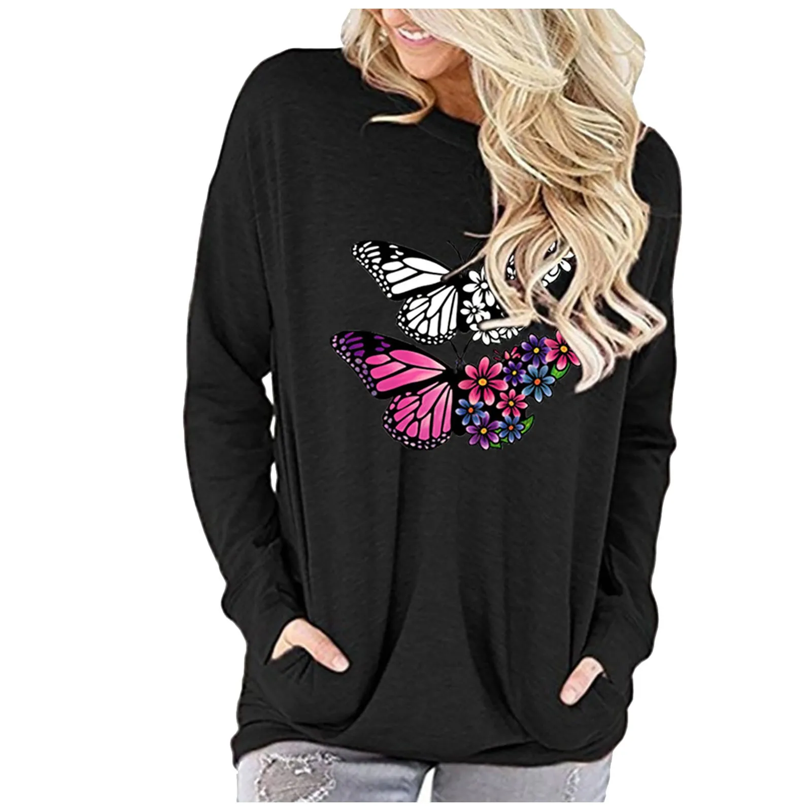 Women's Fashion Casual Printed Loose Undershirt Long-sleeved Shirt Blouse 2020 Women blusas mujer de moda 2020 1