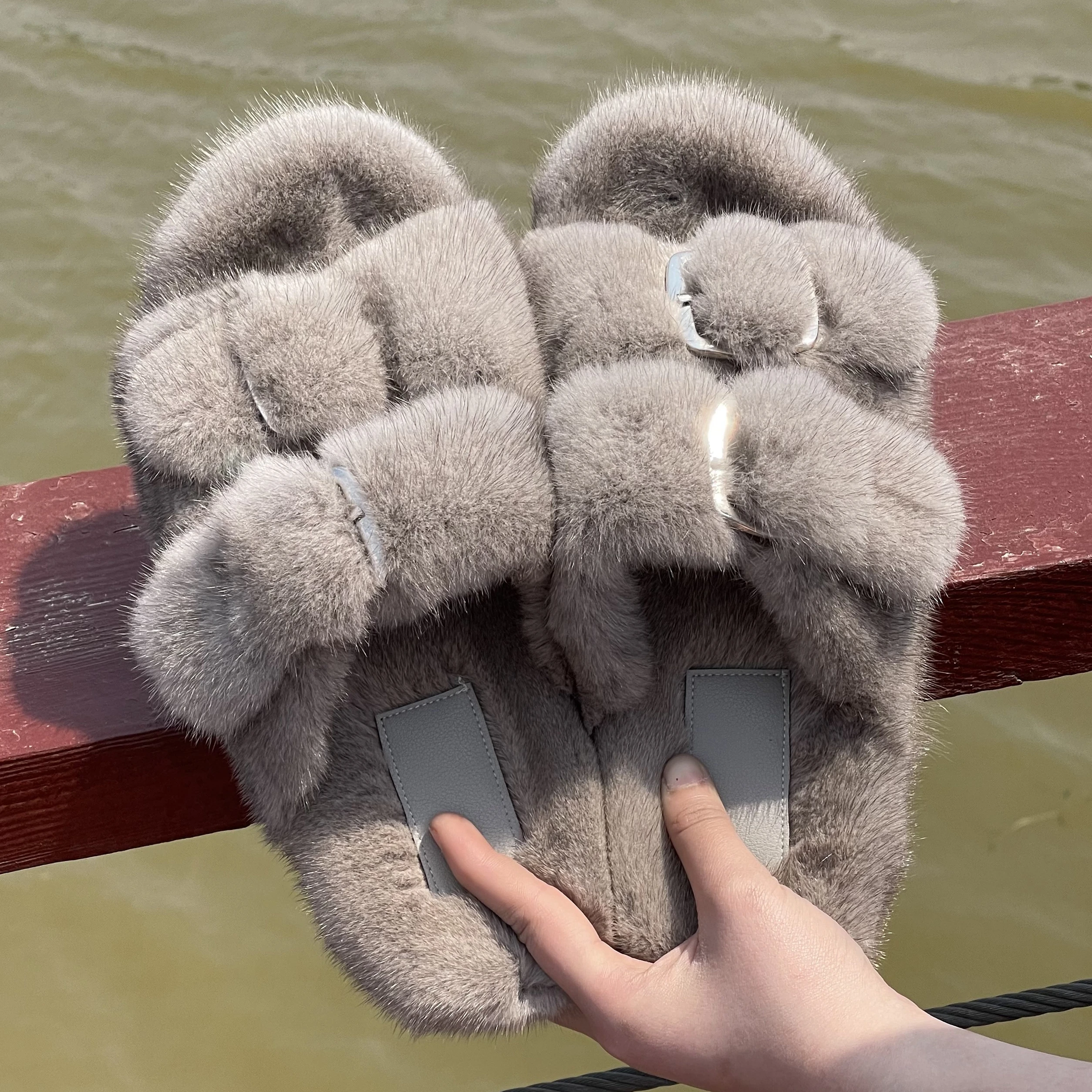 Mink fur slippers Clearance