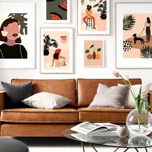 Abstract Vintage Woman Fruit Pear Wall Art Canvas Painting Nordic Posters And Prints Wall Pictures For Living Room Home Decor