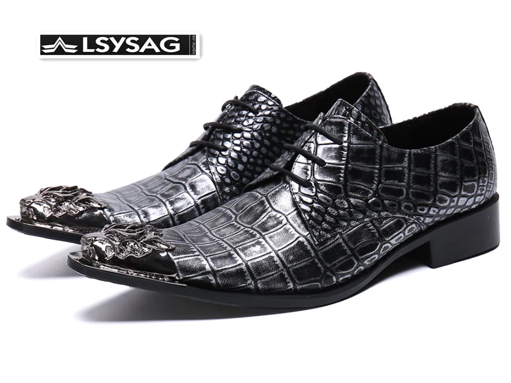 

British Style Stone Pattern Men Party Leather Shoes Pointed Toe Oxford Shoes Male Formal Business Brogue Shoes