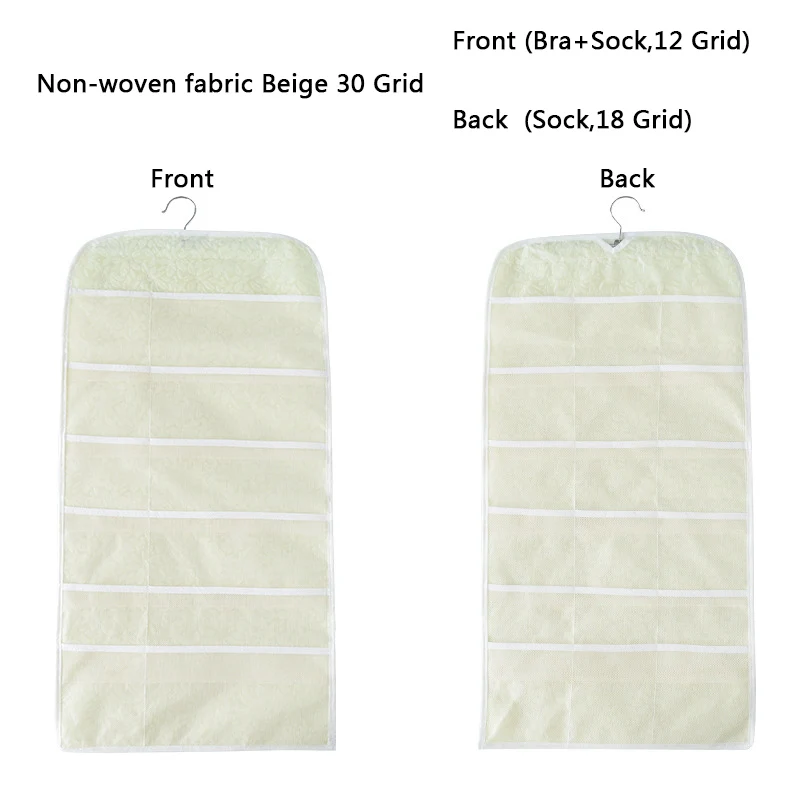 Non woven 30 Beige 15/30 сетка для хранения гардероба сумка Оксфорд подвесные органайзеры для нижнего белья носки сумка для хранения бюстгальтеров за стеной двери - Цвет: Non woven 30 Beige