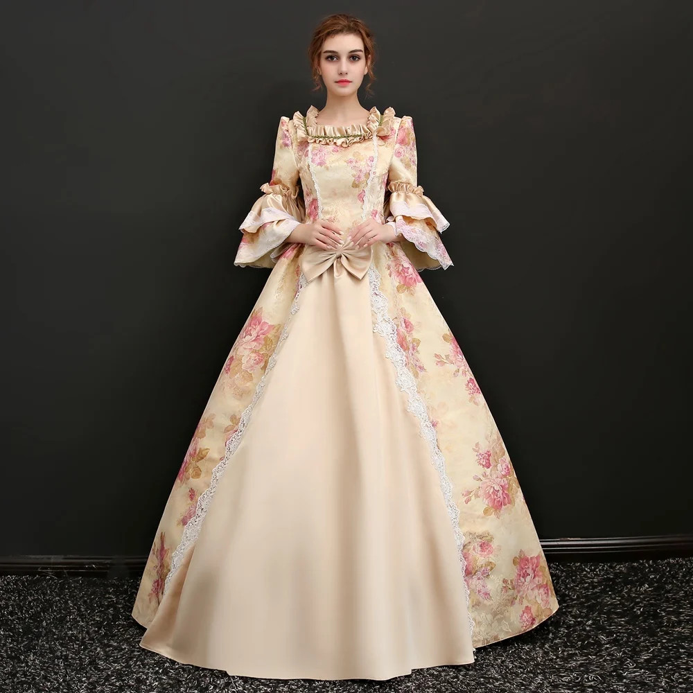 Рококо барокко Марии Антуанетты Бальные платья 18-ого века Ренессанс история периода викторианское платье для женщин - Цвет: Champers