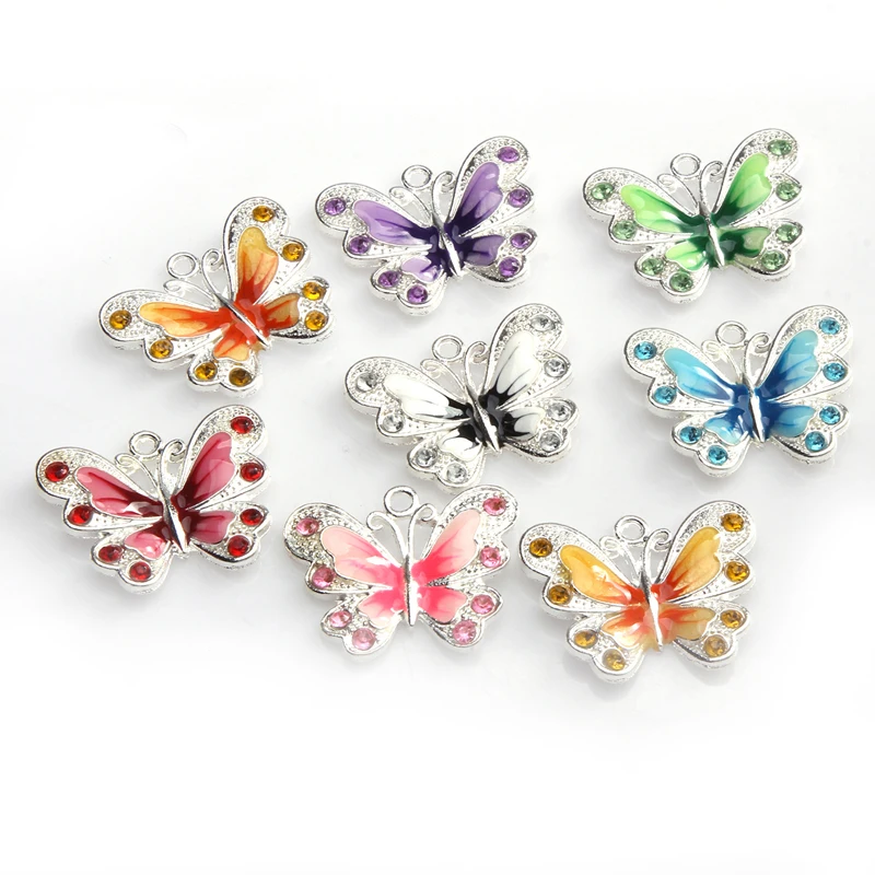 

Wholesale 5pcs Enamel Animal Butterfly Pendant Charms Jewelry Making Findings