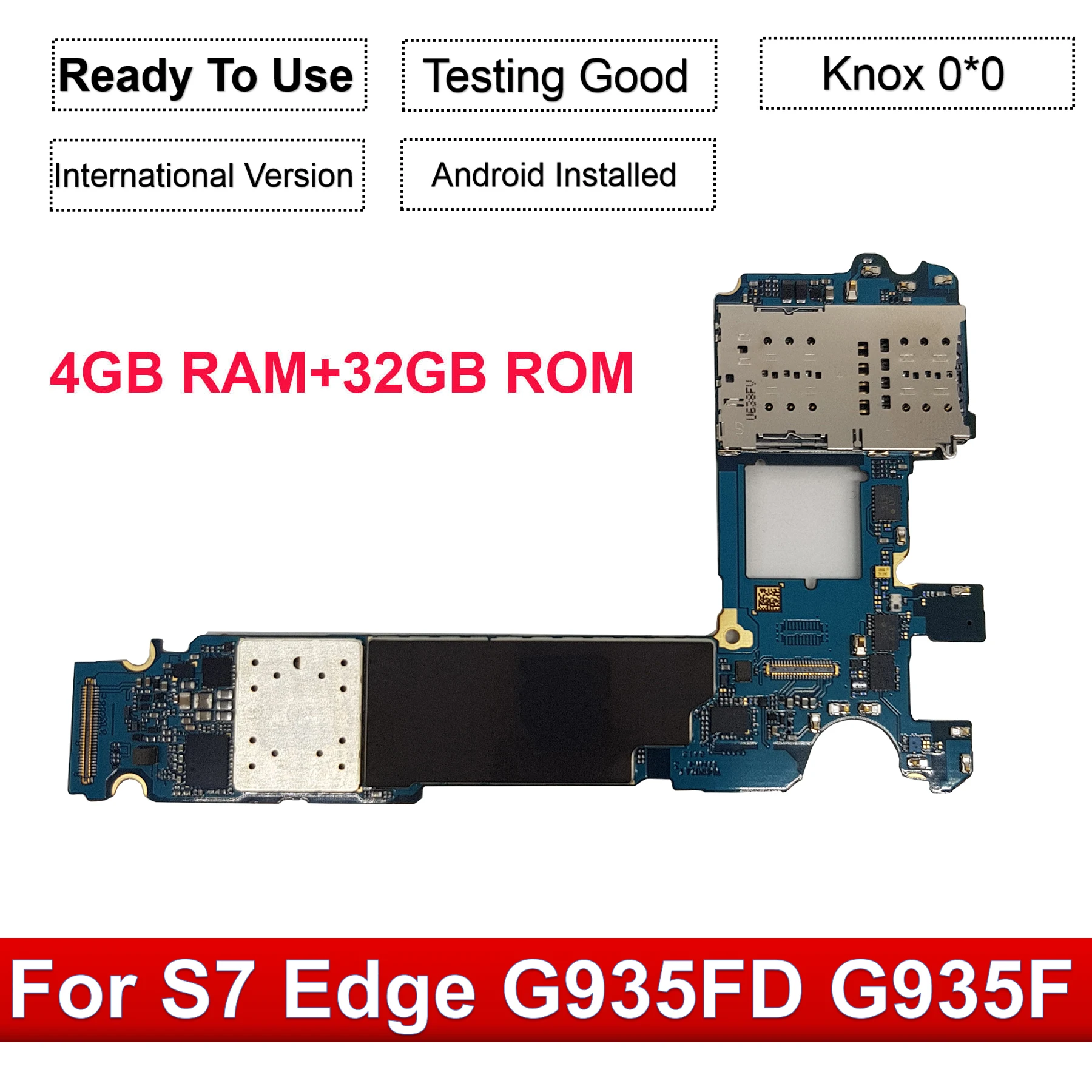  Tehxv 32GB Original Unlocked Europe Motherboard with Android System For Samsung Galaxy S7 Edge G935