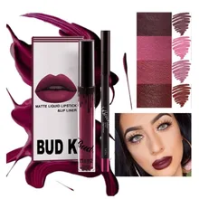 Бутон к Матовая жидкая помада косметический набор для губ+ карандаш для губ блеск для губ мате водонепроницаемый kyliejenner губная помада 2 шт./компл