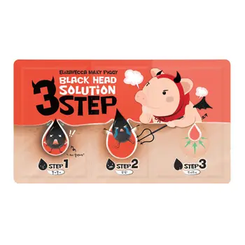 

Elizavecca Milky Piggy Black Head Solution 3 step 10pcs/5pcs/1pcs Remove Nose Blackhead Blemish Mask Peel Off Black Head Acne