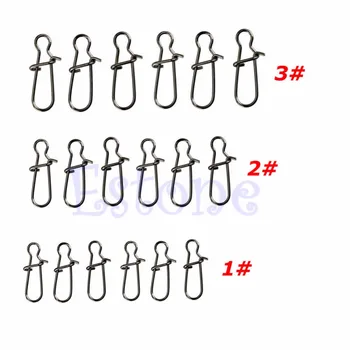 

New 100pcs Nice Fastlock Snap Fishing Barrel Swivel Safety Snaps Hooks