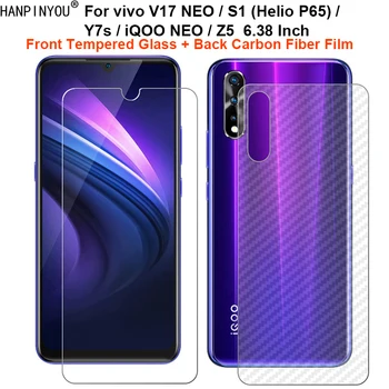 Перейти на Алиэкспресс и купить ДЛЯ vivo V17 NEO/iQOO Neo/S1 (Helio P65)/Z5 1 комплект = мягкая задняя пленка из углеродного волокна + Передняя защитная пленка из закаленного стекла