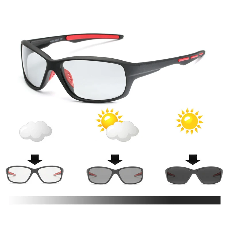 Sport Color-changing Lenses Photochromic Polarized Riding Outdoor Bicycle Glasses Cycling Sunglasses Equipment Fishing |