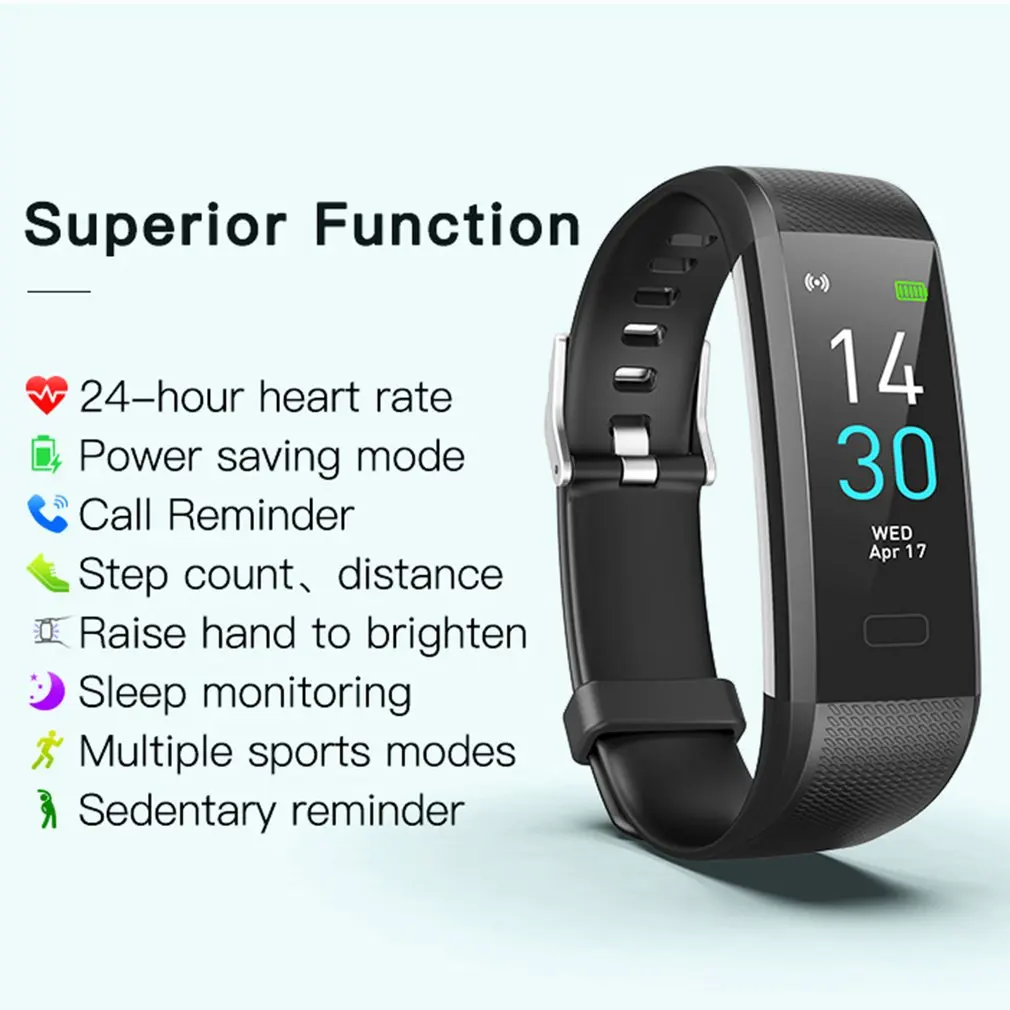 IP68 Waterproof Watch 0.96IN Touch Screen Wireless Smart Bracelet Heart Rate Sports Band Wristband Display Color Camera