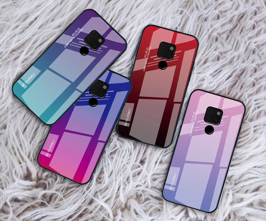 Стеклянный чехол для телефона huawei P20 mate 20 Lite 10 pro Honor 8X max Glory 9 10 закаленное стекло задняя крышка ТПУ Бампер корпус