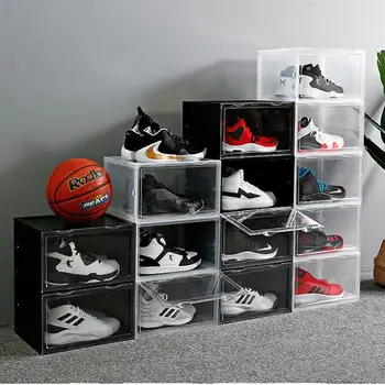 

Shoes Box Side Open Magnetic Type Organizer Dustproof Shoes Display Box Dust-Proof Shoe Cabinet Transparent Sneaker Storage Box