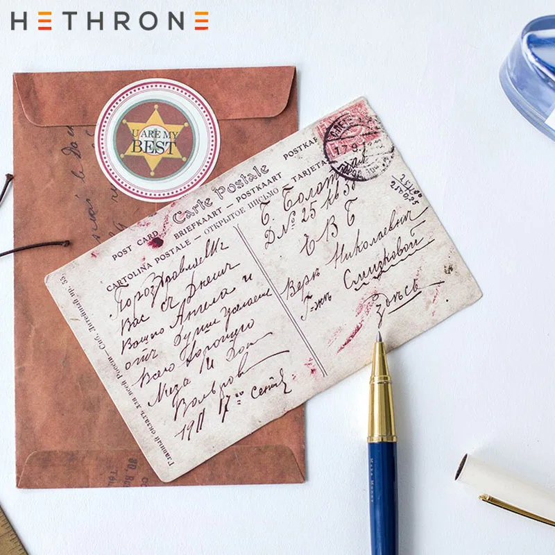 Hethrone 30 шт. классическая ретро крафт-бумага открытка винтажная мини-открытка