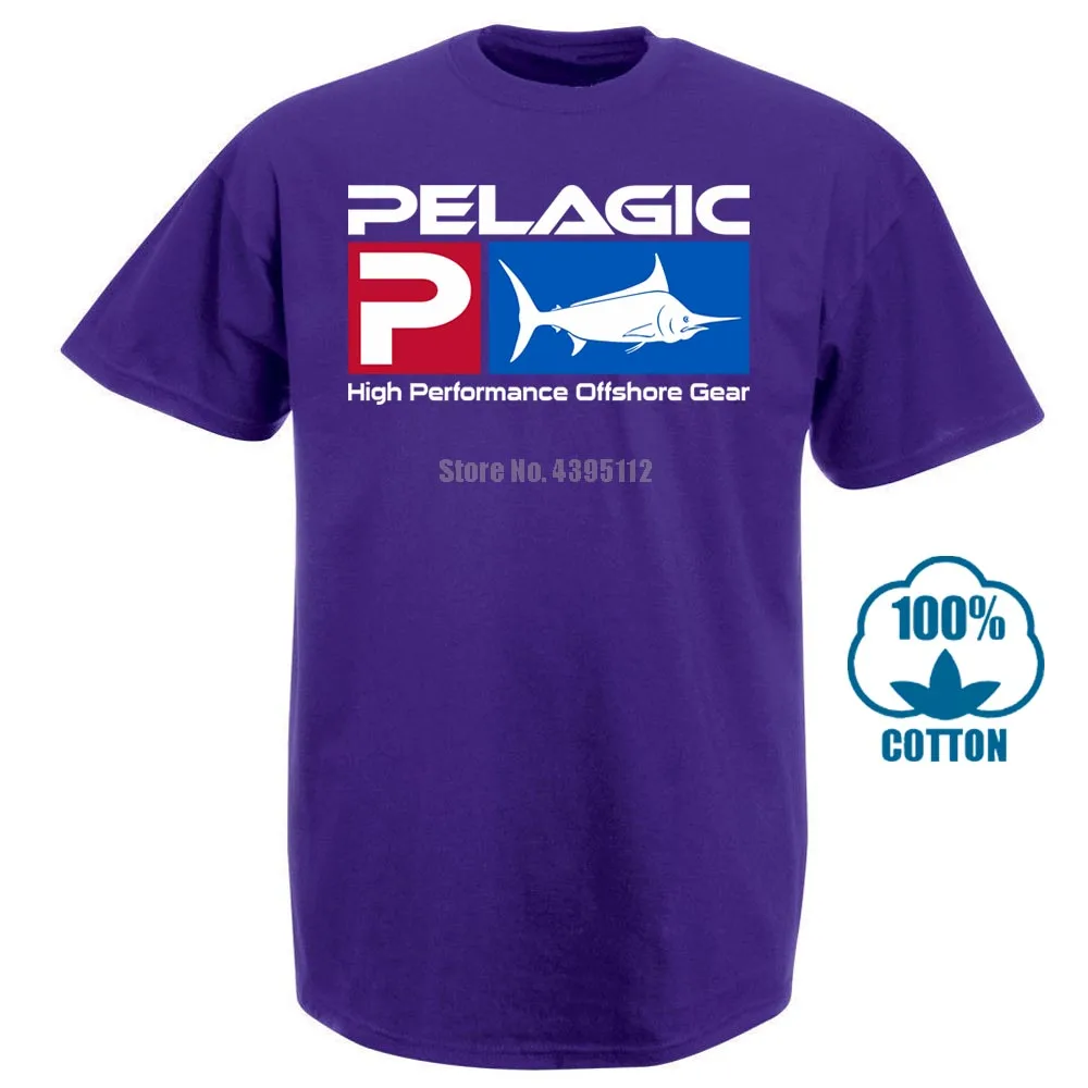 Новая футболка Pelagic Fisher Offshore, графическая футболка черного цвета, размеры s m l Xl 2Xl, хлопок, футболка, Топы - Цвет: Фиолетовый