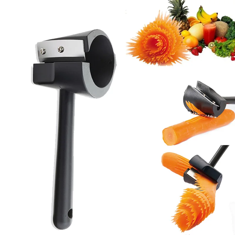 Sharpener Peeler Kitchen Tool Vegetable Fruit Black Curl Slicer With Handle