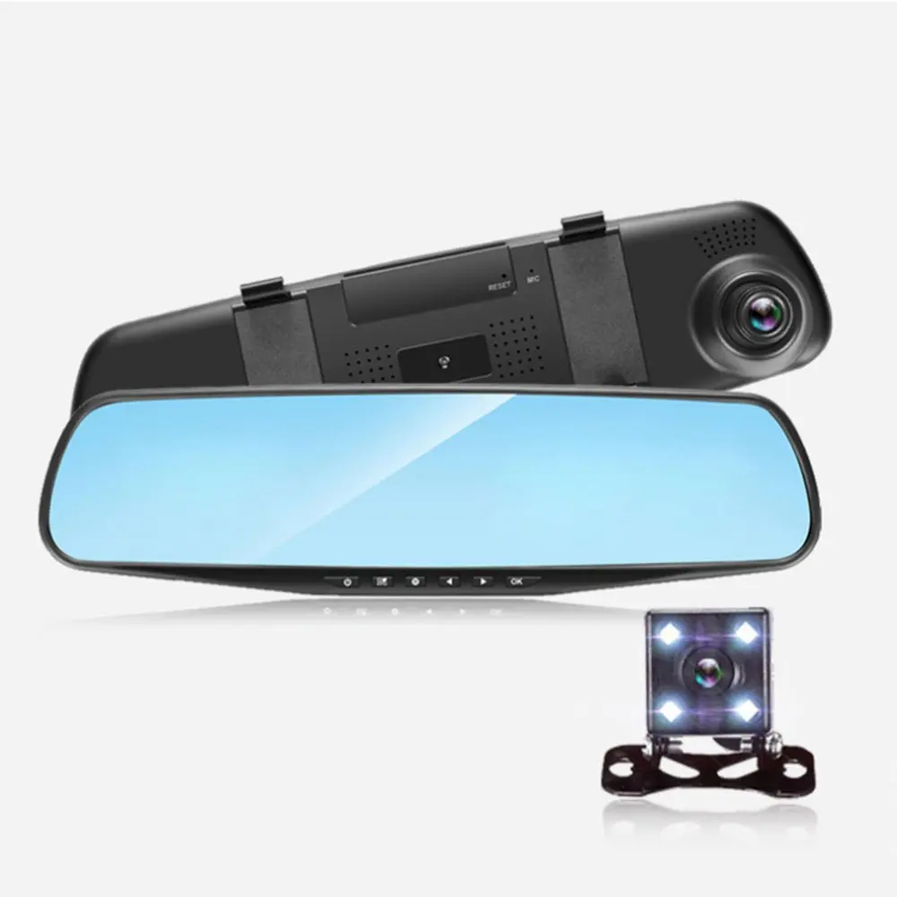 

Driving Recorder Dual Lens Hd 4.3 Inch Anti Blue Mirror Rear View Vision 2248 Hd Video Recorder