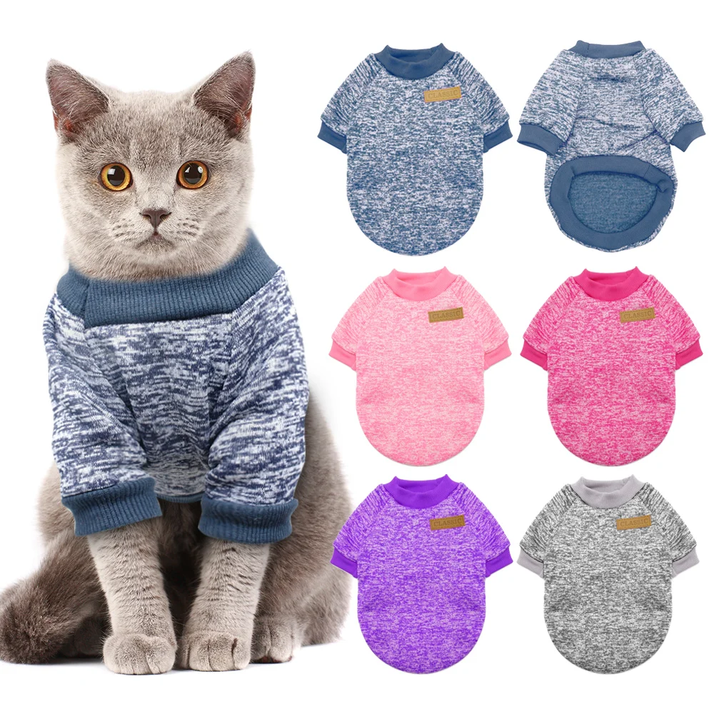 Dog Cat Warm Clothing Autumn Winter Pet Clothes Sweater For Small Dogs Cats Chihuahua Pug Yorkies Kitten Outfit Cat Coat Costume