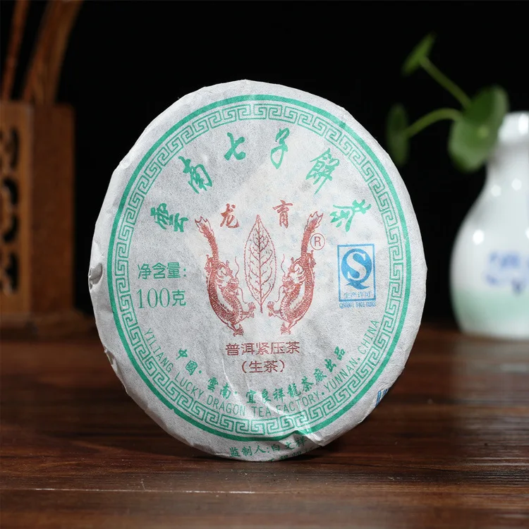 Yunnan Pu'er маленький торт Menghai весенний чай необработанный коричневый горный Tortillas