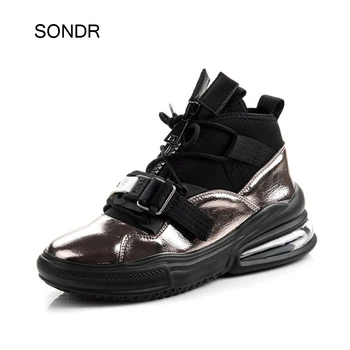 

Real Leather Shoes Women Platform Sneakers High Top 2020 Spring New Fashion Brand Ladies Chunky footware Female zapatos de mujer