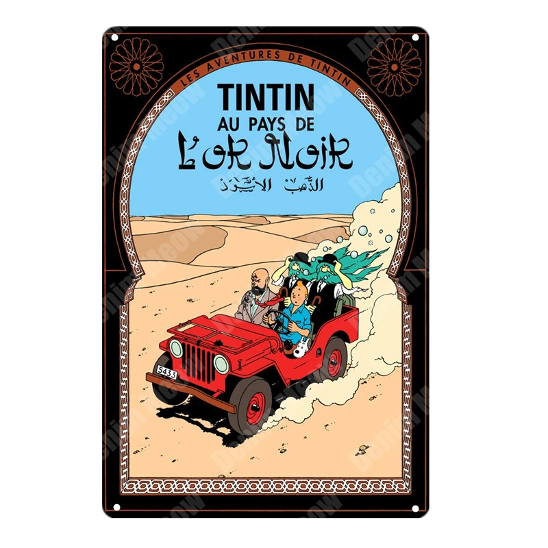Tintin мультфильм металлическая Оловянная вывеска Альфа арт живопись магазин настенный стикер домашний декор Tintin фильм плакат Бар Винтаж железные тарелки MN120 - Цвет: K