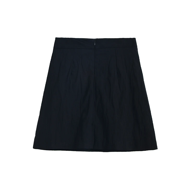 Модная женская юбка Za, одноцветная, весна-осень, повседневные мини-юбки, шикарная, с высокой талией, трапециевидная, для женщин