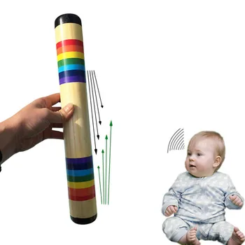 

Rainmaker shaker Solid Wood Colorful Sand Sound Maker Hand Shaking Toys Musical Early Education Instrument Popular for kids